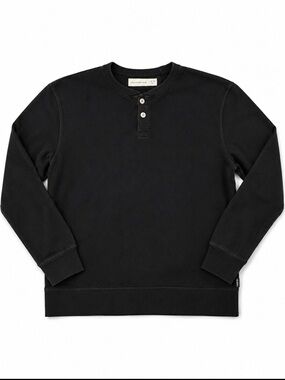 Abercrombie Kids Black Henley Sweatshirt Pullover Long Sleeve Boys Size 9/10